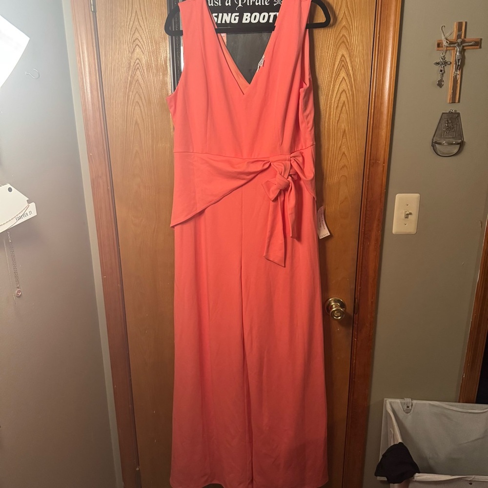 NWT Coral Sleeveless Jumpsuit with Waist Tie